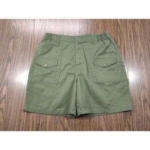 Vintage Boy Scouts of America Official Uniform Green Cargo Shorts BSA Size 34x7
